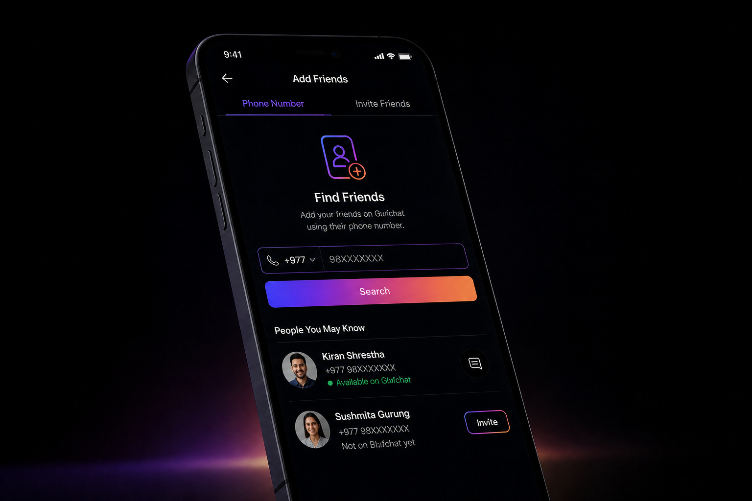 Add friends by number